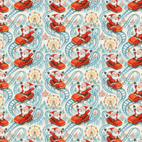 Amusement Park Gift Wrap, Santa on Roller Coaster Wrapping Paper, Whimsical Christmas Wrapping Paper, Humorous Holiday Gift Wrap, Present Wrap