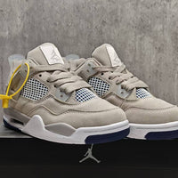 Mid Top Sneakers, Beige Navy Colorway, Lace Up Design, Casual Gift for Sneaker Fans