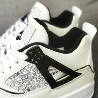 Basketball Shoes, White Black Colorway, Lace Up Design, Casual Gift for Shoe Lovers