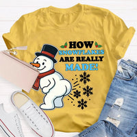 Festive Holiday Graphic Tee, Snowman Snowflake Christmas T-Shirt, Adorable Winter Snowman Shirt, Unisex Merry Christmas Tee, Xmas Holiday Present