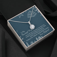 Cushion Cut Pendant, Eternal Hope Necklace for Wife, Cubic Zirconia Necklace, White Gold Stainless Steel Jewelry, Christmas Necklace Present