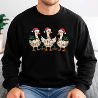 Humorous Santa Hat Goose Sweatshirt, Silly Goose Christmas Sweatshirt, Adorable Festive Animal Sweater, Retro Holiday Crewneck, Comfy Xmas Pullover