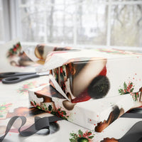 Afro Puffs Santa Hat Gift Wrap, Black Girl Christmas Wrapping Paper, Festive Melanin Holiday Wrapping Paper, Adorable Xmas Present Paper Roll