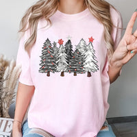Minimalist Holiday Pine Graphic Tee, Christmas Tree T-Shirt, Festive Winter Seasonal Shirt, Family Xmas Party Outfit, Adorable Pine Tree Top