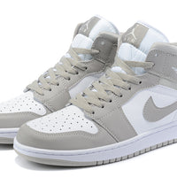Sneakers, Gray White Colorway, Lace Up Design, Casual Gift for Sneaker Fans