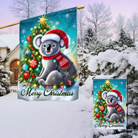 Aussie Wildlife Yard Flag, Christmas Koala Garden Flag, Merry Christmas Outdoor Lawn Decor, Adorable Australian Animal Lawn Banner, Holiday Present