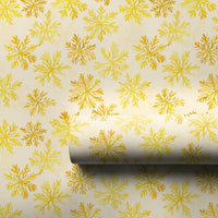 Watercolor Snowflake Gift Wrap, Gold Snowflake Wrapping Paper, Elegant Winter Holiday Wrapping Paper, Cream Christmas Gift Wrapping Paper