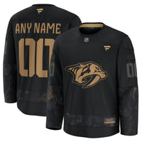 Nashville Predators Black 2024 Military Appreciation Custom Practice Jersey