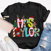 Personalized Christmas T-Shirt, Custom Christmas Tree Shirt, Holiday Tree Graphic Tee, Matching Family Christmas Shirt, Xmas Holiday Present