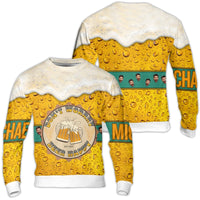 Personalized Beer Happy Sweater, Custom Face Beer Ugly Christmas Sweater, Humorous Drinking Holiday Sweatshirt, Beer Lover Xmas Present Pullover