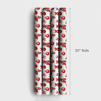 Christmas Nutcracker Gift Wrap, Ballet Pointe Shoes Wrapping Paper, Red Ribbon Holiday Wrapping Paper, Ballerina Dancer Gift Wrap Roll