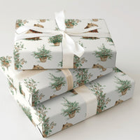 Plaid Scarf Wrapping Paper, Capybara Christmas Wrapping Paper, Adorable Animal Holiday Gift Wrap, Festive Watercolor Capybara Wrapping Paper