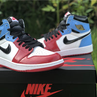 Sneakers, Blue Red Colorway, Patent Leather Footwear, Lace Up Design, Casual Gift for Sneaker Fans