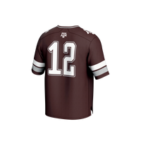 #12 Texas A&M Aggies Lightweight Collegiate Football Fashion Jersey - Maroon