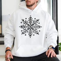 Pine Tree Winter Holiday Sweatshirt, Snowflake Christmas Hoodie, Comfy Forest Xmas Pullover, Seasonal Christmas Aesthetic Present