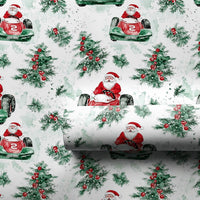 Letter G Number 2 Gift Wrap, Santa Vintage Race Car Wrapping Paper, Watercolor Trees Holiday Paper, Festive Christmas Wrapping Paper Roll