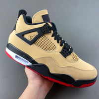 Retro Mid Top Sneakers, Black Red Yellow Colorway, Lace Up Design, Casual Gift for Sneaker Fans