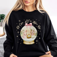 Christian Nativity Snow Globe Crewneck, Oh Come Let Us Adore Him Sweatshirt, Faith Christmas Sweater, Religious Holiday Pullover Present
