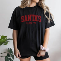 Distressed Varsity Christmas Shirt, Santa's Favorite T-Shirt, Vintage Holiday Graphic Tee, Retro Santa Claus Tee, Xmas Present for Family