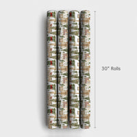 Watercolor Vegas Strip Gift Wrap, Las Vegas Christmas Wrapping Paper, Eiffel Tower Holiday Wrapping Paper, Travel Theme Xmas Gift Wrap
