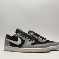 Low Top Sneakers, Black Gray Colorway, Cracked Pattern, Lace Up Design, Casual Gift for Sneaker Fans
