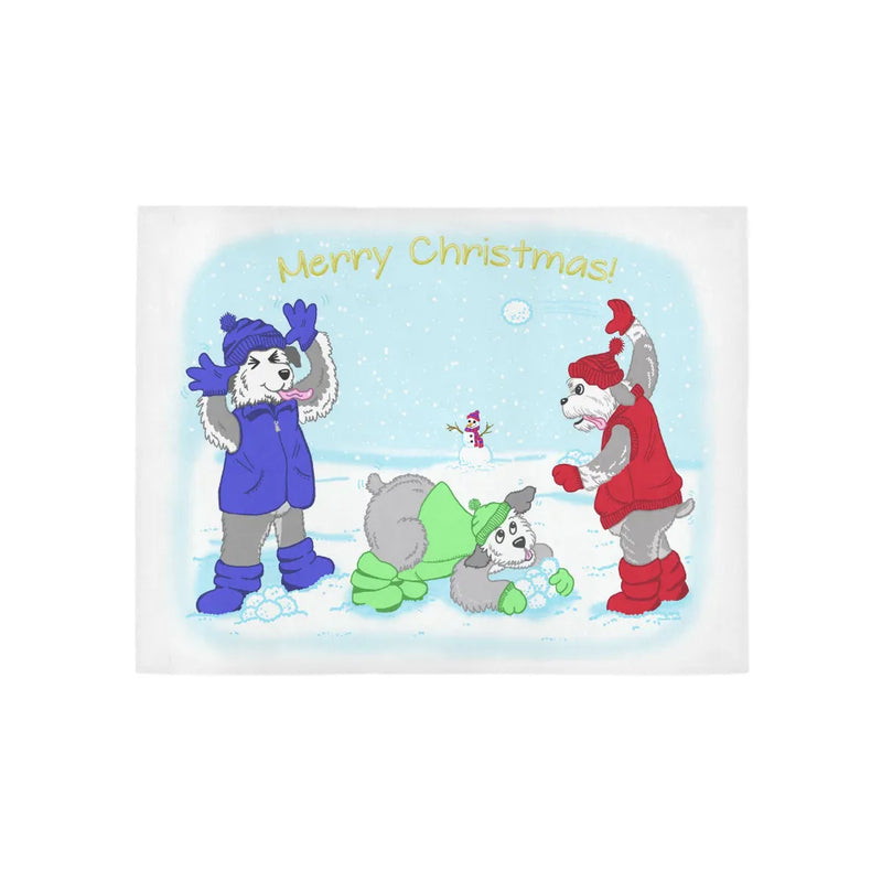 Playful Snow Dog Holiday Runner Rug, Christmas Dogs Runner Rug, Winter Hallway Runner Rug, Xmas Kitchen Floor Runner Rug, Holiday Home Present