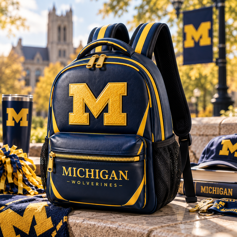 MICH Block M - Navy, Maize and Quiet Campus Confidence