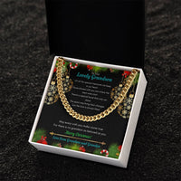 Polished Stainless Steel Chain, Grandson Cuban Link Chain Necklace, Mens Cuban Link Jewelry with Message Card, Christmas Present for Grandson