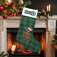 Buffalo Plaid Holiday Stocking, Personalized Cat Christmas Stocking, Custom Pet Name Christmas Stocking, Adorable Cat Lover Xmas Stocking Decor