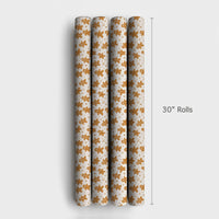 Holiday Cookie Pattern Gift Wrap Paper, Gingerbread Man Christmas Wrapping Paper, Adorable Winter Holiday Present Paper, Xmas Gift Wrap