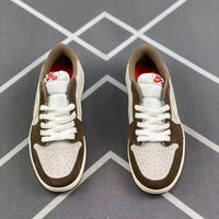 Low Top Sneakers, Brown White Colorway, Lace Up Design, Casual Gift for Sneaker Fans