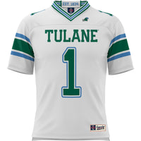#1 Tulane Green Wave Football Jersey - White