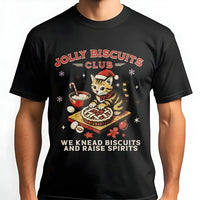 Humorous Kitten Cookie Tee, Christmas Cat Baking T-Shirt, Holiday Baker Shirt, Adorable Christmas Cat Lover T-Shirt, Festive Baking Graphic Tee