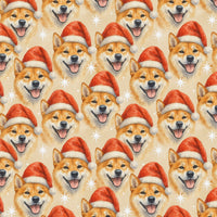 Dog Santa Hat Gift Wrap, Shiba Inu Christmas Wrapping Paper, Shiba Inu Holiday Wrapping Paper, Dog Lover Xmas Gift Wrap Roll