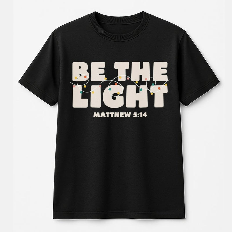 Matthew 5 14 Bible Verse Tee, Be the Light Christian T-Shirt, Faith Graphic Shirt, Scripture Jesus T-Shirt, Religious Christmas Present