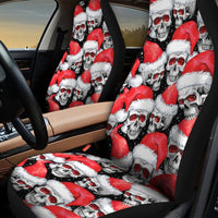 Christmas Spooky Car Seat Covers, Santa Skull Car Seat Covers, Gothic Holiday Seat Covers, Creepy Xmas Auto Decor, Goth Holiday Present
