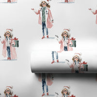 Female Physician Wrapping Paper, Doctor Christmas Wrapping Paper, Healthcare Worker Gift Wrap, Medical Professional Xmas Wrapping Paper