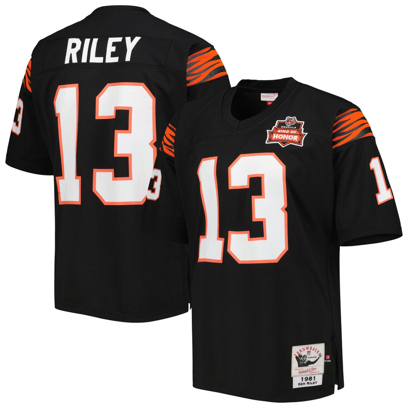 Cincinnati Bengals 1981 Ken Riley Black Authentic Throwback Retired Player Jersey