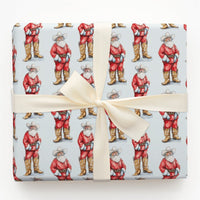 Western Christmas Gift Wrap, Cowboy Santa Wrapping Paper, Country Holiday Wrapping Paper, Rustic Santa Claus Gift Wrap Roll for Presents