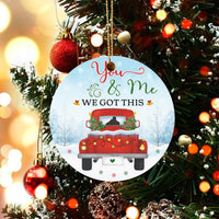 Red Christmas Truck Ornament, You and Me We Got This Ornament, Romantic Couple Tree Ornament, Adorable Holiday Keepsake Present for Partner