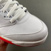 Retro High Top Sneakers, White Orange Colorway, Lace Up Design, Casual Gift for Sneaker Fans