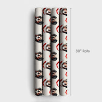 Santa Dog Gift Wrap Roll, Basset Hound Christmas Wrapping Paper, Puppy Xmas Wrapping Paper, Dog Lover Holiday Gift Wrap, Winter Present Wrap