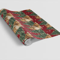 Winter Pine Forest Holiday Gift Wrap, Collie Dog Christmas Wrapping Paper, Festive Dog Present Paper, Pet Lover Xmas Wrapping Paper
