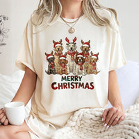 Reindeer Puppy Christmas Shirt, Merry Christmas Dogs T-Shirt, Adorable Dog Lover Graphic Tee, Christmas Dogs Shirt, Dog Mom Winter Present