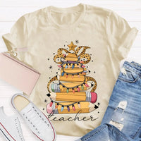Adorable Holiday Educator Shirt, Christmas Light Pencils Teacher T-Shirt, Festive School Teacher Christmas Tee, Winter Holiday T-Shirt Present