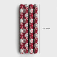 Santa Hat Farm Animal Gift Wrap, Christmas Pig Wrapping Paper, Adorable Watercolor Pig Wrapping Paper, Holiday Pig Gift Wrapping Paper