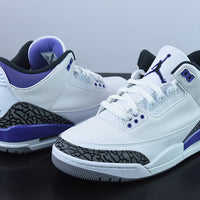 Retro Sneakers, White Purple Colorway, Lace Up Design, Casual Gift for Sneaker Fans