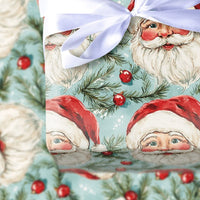 Retro Santa Face Holiday Gift Wrap, Vintage Santa Claus Wrapping Paper, Classic Christmas Wrapping Paper, Nostalgic Xmas Gift Wrap Roll