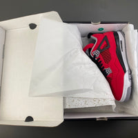 Mid Top Sneakers, Red Colorway, Lace Up Design, Casual Gift for Sneaker Fans
