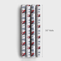 Waving Santa Claus Gift Wrap, Wheelchair Santa Wrapping Paper, Watercolor Inclusive Christmas Wrapping Paper, Adaptive Holiday Gift Wrap